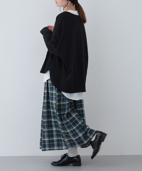 FUNALIVE（ファンアライブ）の「26AW マドラスチェックタック入りギャザースカート（スカート・レディース・ネイビー/グリーン・M-L）」の11枚目の写真
