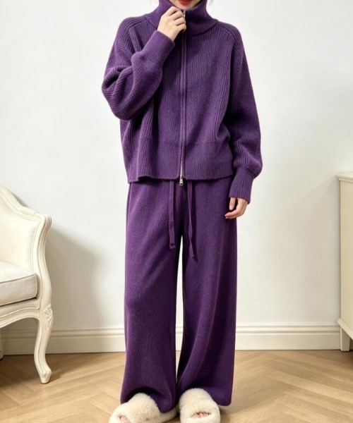 semplice(センプリチェ)の「セットアップ(セットアップ・レディース・パープル/グレー/キャメル・F)」の9枚目の写真