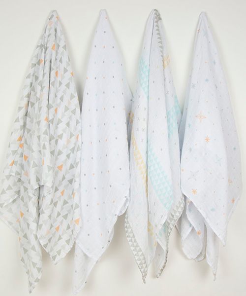 Weegoamigo（ウィーゴアミーゴ）の「【weegoamigo/ウィーゴアミーゴ】4PACK MUSLIN/ モスリンコットンおくるみ4枚セット（おくるみ・キッズ・ピンク系その他/その他1/その他2/グレー系その他/その他4/その他3/その他5/アニマル/グリーン系その他/ブルー系その他・FREE）」の4枚目の写真