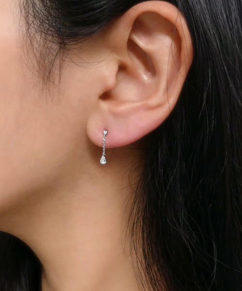 Vendome Aoyama ドロップピアス 両耳用 プラチナ ダイヤモンド ドロップ ピアス（ピアス（両耳用））｜VENDOME