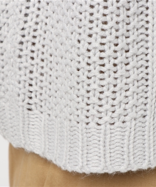 Re:EDIT（リエディ）の「アラン柄ローゲージタートルニットトップス（ニット/セーター・レディース・グレー/チャコールグレー/ベージュ/モカ/ネイビー/ブラック/アイボリー・MEDIUM）」の13枚目の写真