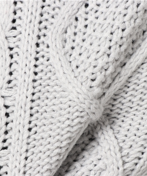 Re:EDIT（リエディ）の「アラン柄ローゲージタートルニットトップス（ニット/セーター・レディース・グレー/チャコールグレー/ベージュ/モカ/ネイビー/ブラック/アイボリー・MEDIUM）」の14枚目の写真