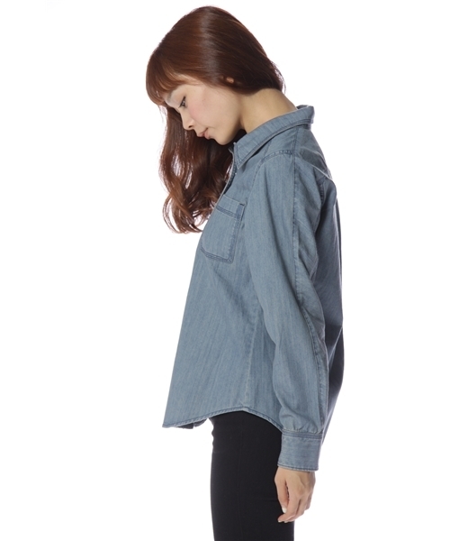 Ray BEAMS（レイビームス）の「Ray BEAMS / ステッチワーク デニムシャツ（シャツ/ブラウス・レディース・ブルー系その他・ONE SIZE）」の6枚目の写真