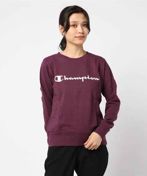 Champion（チャンピオン）の「【Champion/チャンピオン】レディース クルーネックスウェットシャツ（スウェット・レディース・ネイビー/ホワイト/ブラック/グレー/レッド系その他7/キャメル/オートミール/ブルー系その他5/イエロー系その他7/グリーン系その他2/バーガンディー・LARGE/MEDIUM）」の10枚目の写真