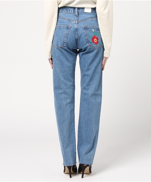 MOUSSY（マウジー）の「FLOWER STITCH DENIM（デニムパンツ）」 - WEAR
