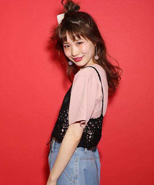 Na＋H ビスチェ調キャミソール plusnao ブラトップ パッド付き キャミソール カップ付き ブラ