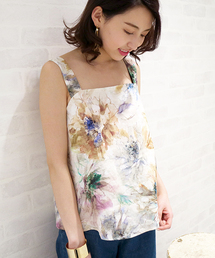 N.（N. Natural Beauty Basic） | ハードマンリネンぼかしフラワーキャミソール(キャミソール)