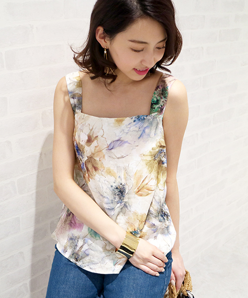 N.（N. Natural Beauty Basic）（エヌエヌナチュラルビューティーベーシック）の「ハードマンリネンぼかしフラワーキャミソール（キャミソール・レディース・ベージュ系その他/ピンク系その他・MEDIUM）」の5枚目の写真