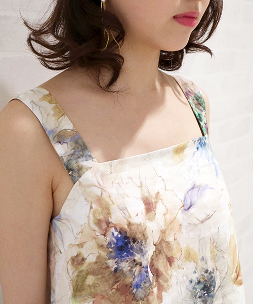 N.（N. Natural Beauty Basic）（エヌエヌナチュラルビューティーベーシック）の「ハードマンリネンぼかしフラワーキャミソール（キャミソール・レディース・ベージュ系その他/ピンク系その他・MEDIUM）」の10枚目の写真