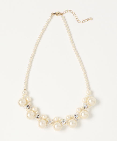 安心国内発送【TATIANA】キューピッド ハート パール ネックレス セール】【Cupid Heart】結婚式アクセサリー2連大小パール