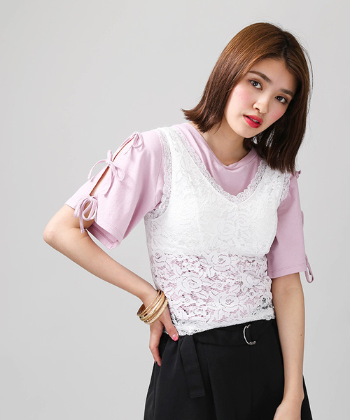 WEGO（ウィゴー）の「WEGO/カップインレースタンクトップ（タンクトップ・レディース・ブラック/オフホワイト/マスタード/ライトパープル・FREE）」の21枚目の写真