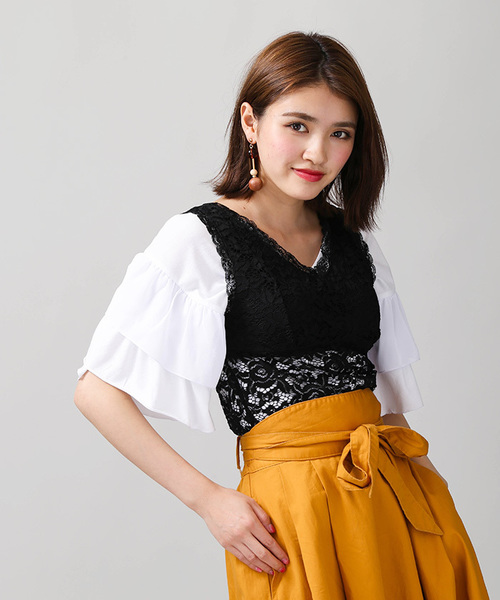 WEGO（ウィゴー）の「WEGO/カップインレースタンクトップ（タンクトップ・レディース・ブラック/オフホワイト/マスタード/ライトパープル・FREE）」の18枚目の写真