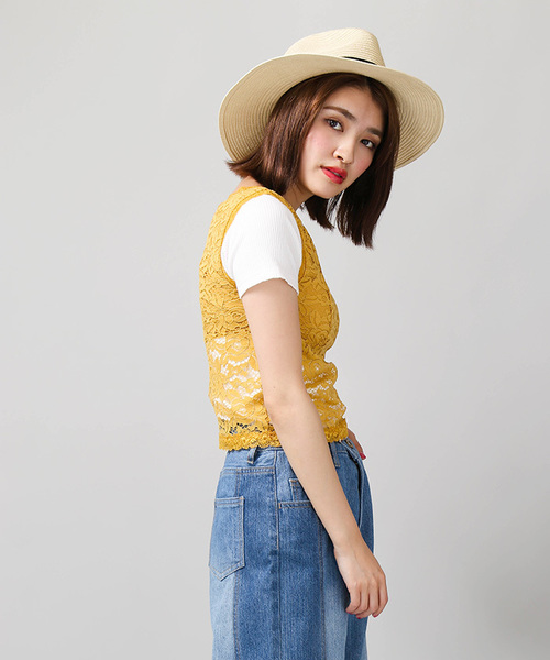 WEGO（ウィゴー）の「WEGO/カップインレースタンクトップ（タンクトップ・レディース・ブラック/オフホワイト/マスタード/ライトパープル・FREE）」の15枚目の写真