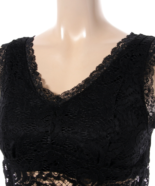 WEGO（ウィゴー）の「WEGO/カップインレースタンクトップ（タンクトップ・レディース・ブラック/オフホワイト/マスタード/ライトパープル・FREE）」の6枚目の写真