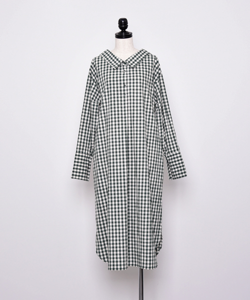 POU DOU DOU(プードゥドゥ)の「ロングスリーブ2wayシャツワンピ(シャツワンピース・レディース・グリーン/ブラック/インディゴブルー・3)」の16枚目の写真