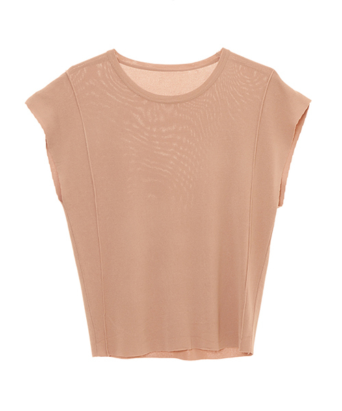 fifth(フィフス)の「クルーネックカットオフニット(ニット/セーター・レディース・テラコッタ/ホワイト/グレー/ブラック/ベージュ/イエロー・MEDIUM)」の1枚目の写真