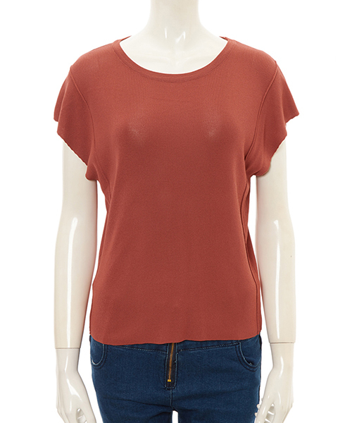 fifth(フィフス)の「クルーネックカットオフニット(ニット/セーター・レディース・テラコッタ/ホワイト/グレー/ブラック/ベージュ/イエロー・MEDIUM)」の5枚目の写真