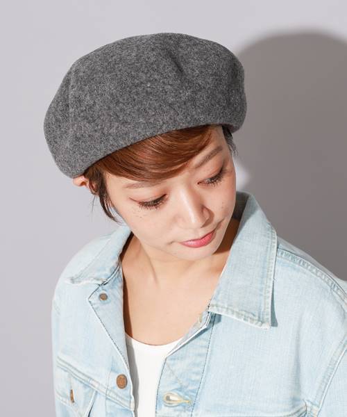 CIAOPANIC（チャオパニック）の「バスクベレー（ハンチング/ベレー帽・レディース・ベージュ/グレー/ブラック・FREE）」の2枚目の写真