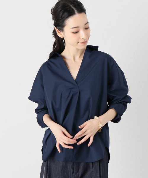 ivory court（アイボリーコート）の「ブロードヌキエリシャツプルオーバー◆（シャツ/ブラウス・レディース・ベージュ/ネイビー/ブラウン・FREE）」の3枚目の写真