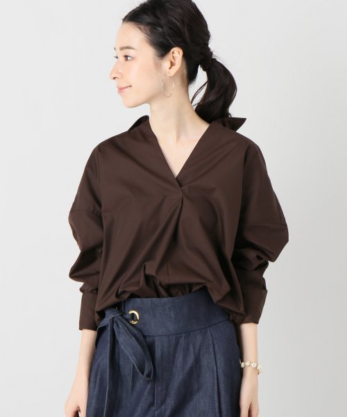 ivory court（アイボリーコート）の「ブロードヌキエリシャツプルオーバー◆（シャツ/ブラウス・レディース・ベージュ/ネイビー/ブラウン・FREE）」の2枚目の写真