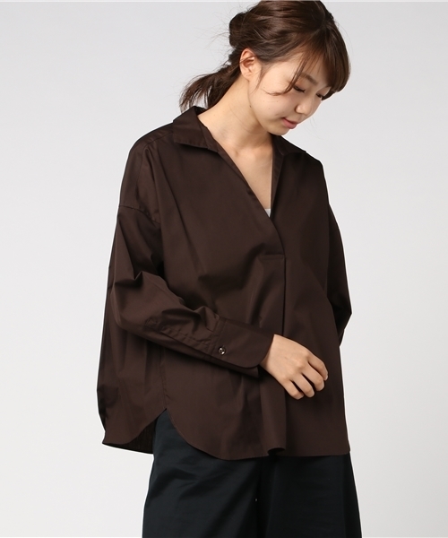 ivory court（アイボリーコート）の「ブロードヌキエリシャツプルオーバー◆（シャツ/ブラウス・レディース・ベージュ/ネイビー/ブラウン・FREE）」の11枚目の写真