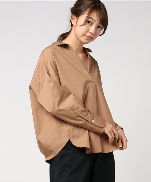 ivory court（アイボリーコート）の「ブロードヌキエリシャツプルオーバー◆（シャツ/ブラウス・レディース・ベージュ/ネイビー/ブラウン・FREE）」の12枚目の写真