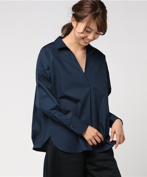 ivory court（アイボリーコート）の「ブロードヌキエリシャツプルオーバー◆（シャツ/ブラウス・レディース・ベージュ/ネイビー/ブラウン・FREE）」の13枚目の写真