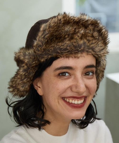 green label relaxing(グリーンレーベルリラクシング)の「CB ボアフライトキャップBR(キャップ・レディース・ブラウン・FREE)」の1枚目の写真