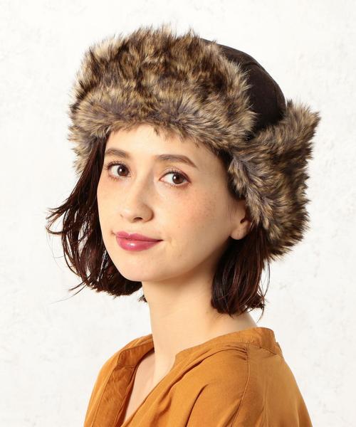 green label relaxing(グリーンレーベルリラクシング)の「CB ボアフライトキャップBR(キャップ・レディース・ブラウン・FREE)」の6枚目の写真