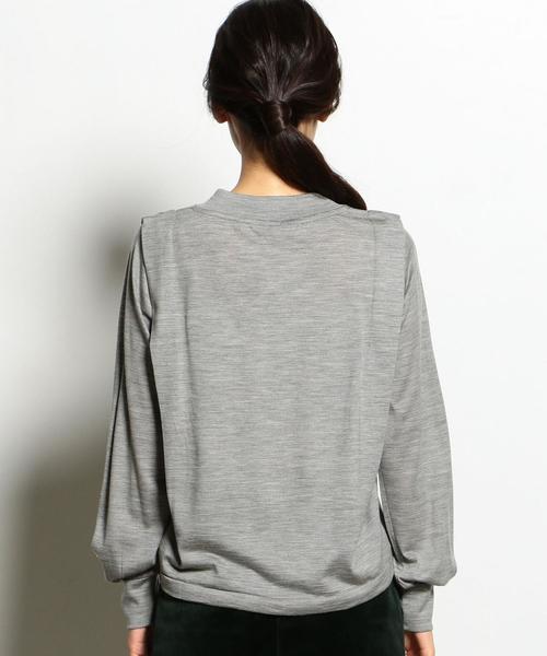 EN ROUTE(アンルート)の「ウォッシャブルウールボックスプリーツカットソー ◆(Tシャツ/カットソー・レディース・オフホワイト/ブラック/ライトグレー・FREE)」の11枚目の写真