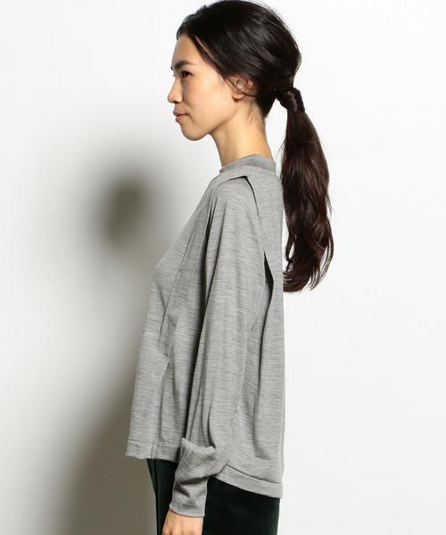 EN ROUTE(アンルート)の「ウォッシャブルウールボックスプリーツカットソー ◆(Tシャツ/カットソー・レディース・オフホワイト/ブラック/ライトグレー・FREE)」の17枚目の写真