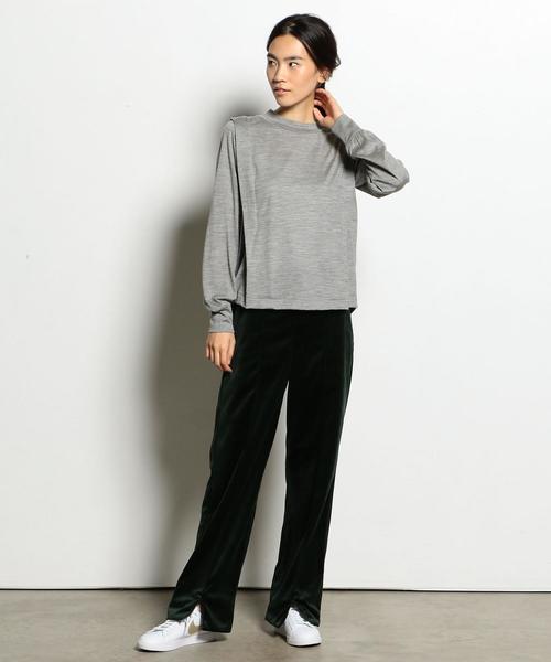 EN ROUTE(アンルート)の「ウォッシャブルウールボックスプリーツカットソー ◆(Tシャツ/カットソー・レディース・オフホワイト/ブラック/ライトグレー・FREE)」の16枚目の写真