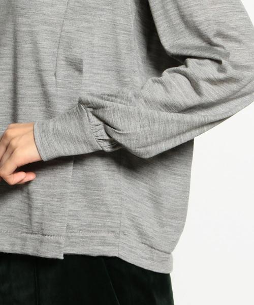 EN ROUTE(アンルート)の「ウォッシャブルウールボックスプリーツカットソー ◆(Tシャツ/カットソー・レディース・オフホワイト/ブラック/ライトグレー・FREE)」の14枚目の写真