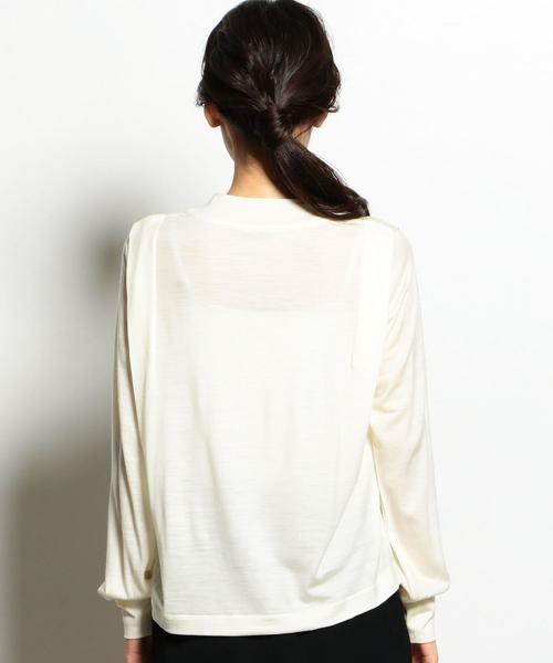 EN ROUTE(アンルート)の「ウォッシャブルウールボックスプリーツカットソー ◆(Tシャツ/カットソー・レディース・オフホワイト/ブラック/ライトグレー・FREE)」の9枚目の写真