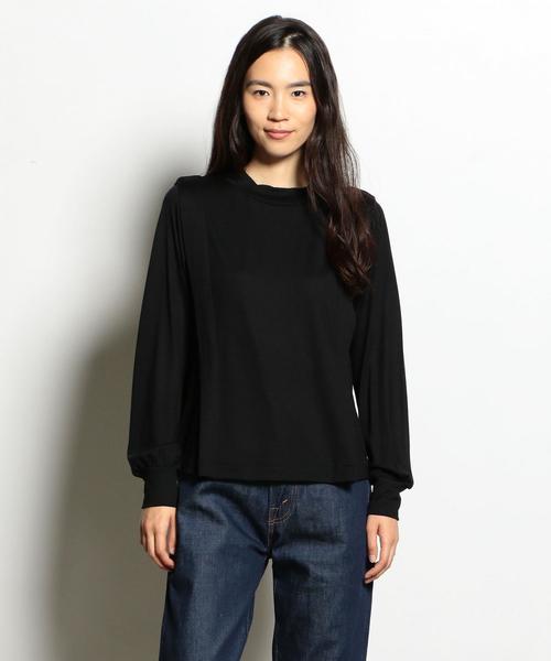 EN ROUTE(アンルート)の「ウォッシャブルウールボックスプリーツカットソー ◆(Tシャツ/カットソー・レディース・オフホワイト/ブラック/ライトグレー・FREE)」の4枚目の写真