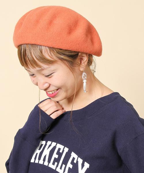 coen（コーエン）の「ウールベレー（ハンチング/ベレー帽・レディース・ブラック/ダークグレー/ベージュ/オレンジ/コバルトブルー・FREE）」の5枚目の写真