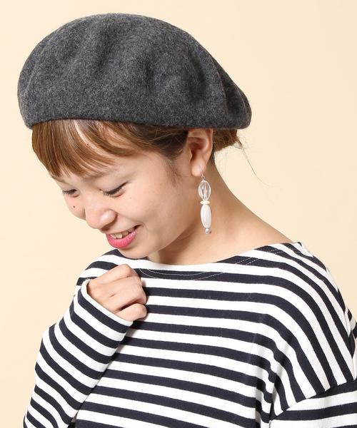 coen（コーエン）の「ウールベレー（ハンチング/ベレー帽・レディース・ブラック/ダークグレー/ベージュ/オレンジ/コバルトブルー・FREE）」の3枚目の写真