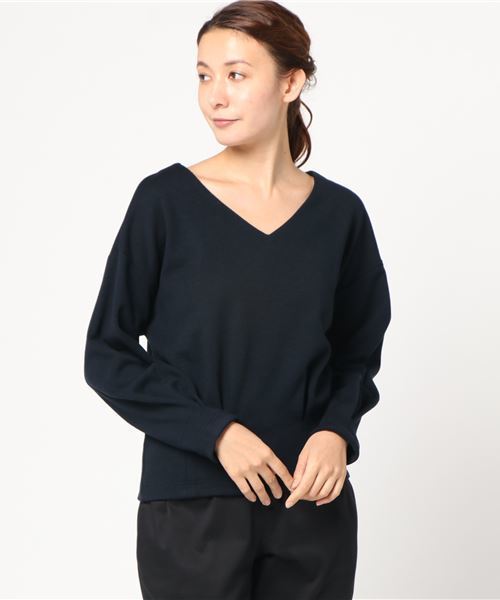 RIVE DROITE（リヴドロワ）の「ポンチコルセット風プルオーバー（Tシャツ/カットソー・レディース・ベージュ/ネイビー・FREE）」の2枚目の写真