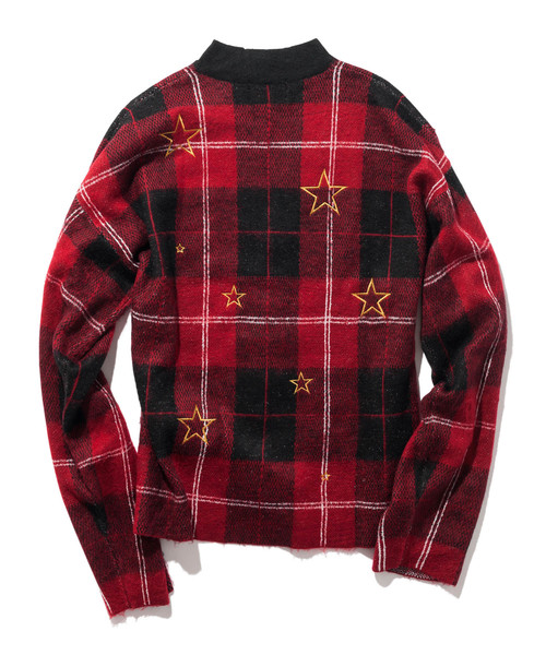glamb(グラム)の「Wendy check cardigan / ウェンディチェックカーディガン(カーディガン/ボレロ・メンズ・ネイビー/レッド・0/1/2/3/4)」の5枚目の写真