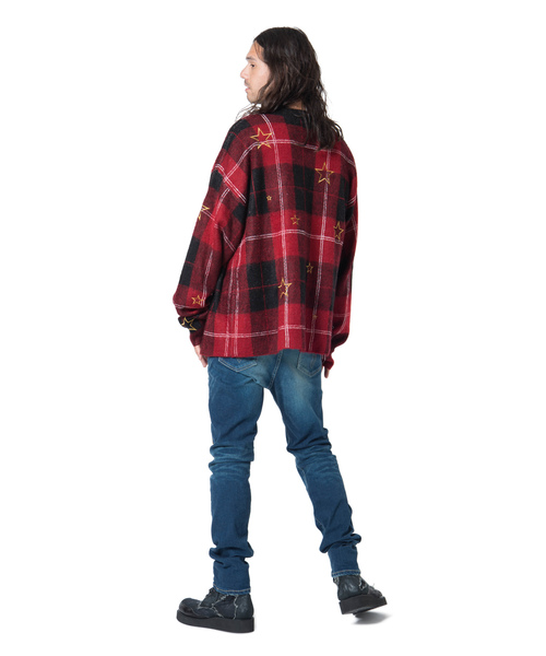 glamb(グラム)の「Wendy check cardigan / ウェンディチェックカーディガン(カーディガン/ボレロ・メンズ・ネイビー/レッド・0/1/2/3/4)」の8枚目の写真