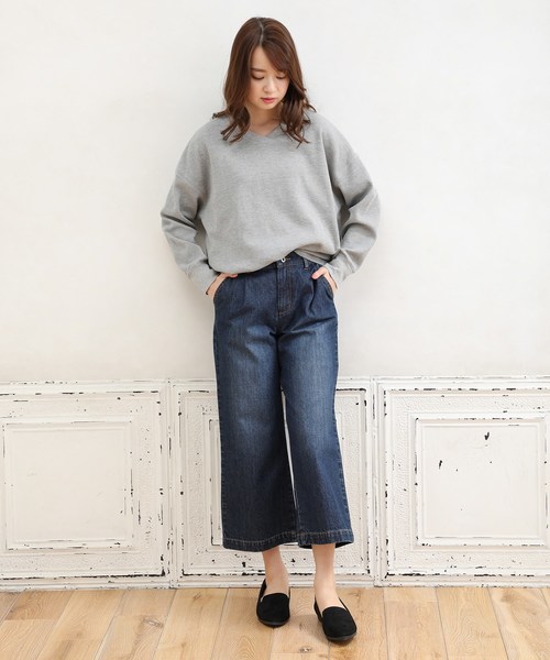 Honeys（ハニーズ）の「ワッフルプルオーバー（Tシャツ/カットソー・レディース・オフホワイト/ホワイト×ネイビー/ブラック/ピンク/杢グレー・L/M/S）」の6枚目の写真