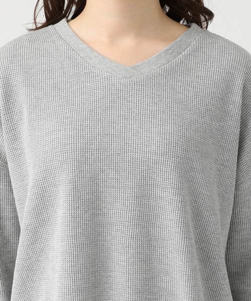 Honeys（ハニーズ）の「ワッフルプルオーバー（Tシャツ/カットソー・レディース・オフホワイト/ホワイト×ネイビー/ブラック/ピンク/杢グレー・L/M/S）」の13枚目の写真