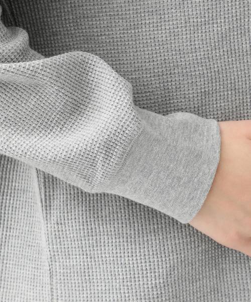 Honeys（ハニーズ）の「ワッフルプルオーバー（Tシャツ/カットソー・レディース・オフホワイト/ホワイト×ネイビー/ブラック/ピンク/杢グレー・L/M/S）」の14枚目の写真