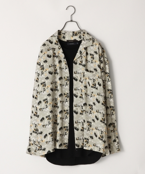 RAGEBLUE（レイジブルー）の「柄オープンカラーシャツ/788574（シャツ/ブラウス・メンズ・ネイビー/ホワイト/ベージュ・LARGE/MEDIUM/SMALL）」の3枚目の写真