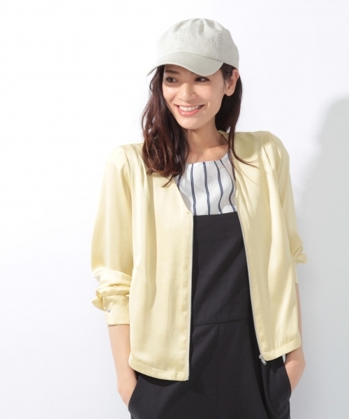 laboratory work（ラボラトリーワーク）の「ノーカラーＺＩＰブルゾン（ブルゾン・レディース・ネイビー/グレー/イエロー・MEDIUM）」の2枚目の写真