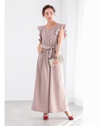 fifth | 【星玲奈プロデュース】フリルワイドパンツコンビネゾン(つなぎ/オールインワン)