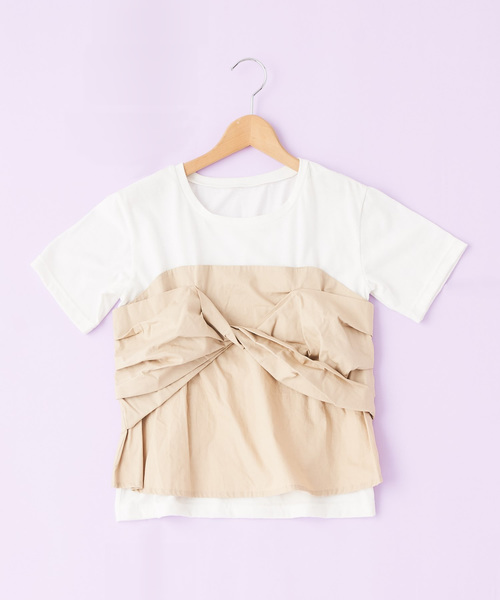 OLIVE des OLIVE（オリーブデオリーブ）の「[ZOZO限定!] ビスチェドッキングTシャツ（Tシャツ/カットソー・レディース・ブラック/ベージュ/ネイビー・FREE）」の11枚目の写真