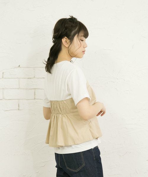 OLIVE des OLIVE（オリーブデオリーブ）の「[ZOZO限定!] ビスチェドッキングTシャツ（Tシャツ/カットソー・レディース・ブラック/ベージュ/ネイビー・FREE）」の15枚目の写真