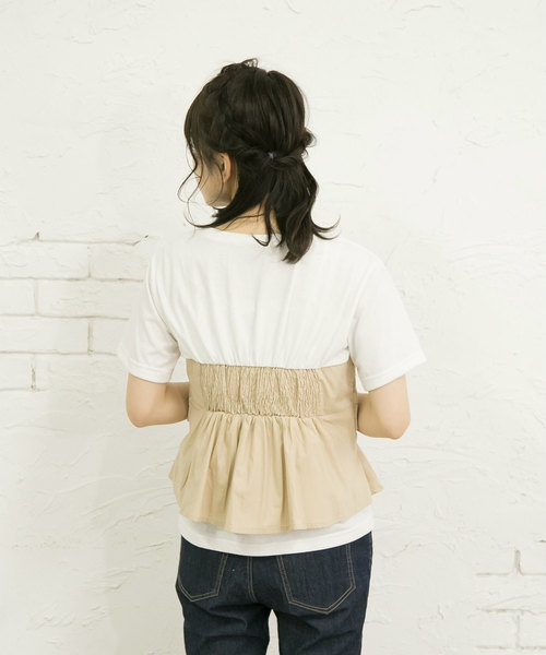 OLIVE des OLIVE（オリーブデオリーブ）の「[ZOZO限定!] ビスチェドッキングTシャツ（Tシャツ/カットソー・レディース・ブラック/ベージュ/ネイビー・FREE）」の16枚目の写真