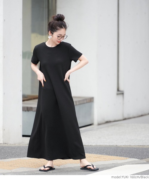 ＼＼新色登場／／エンボス加工半袖マキシワンピース